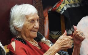 A typically positive Isey Cross, 106, offers a thumbs-up.