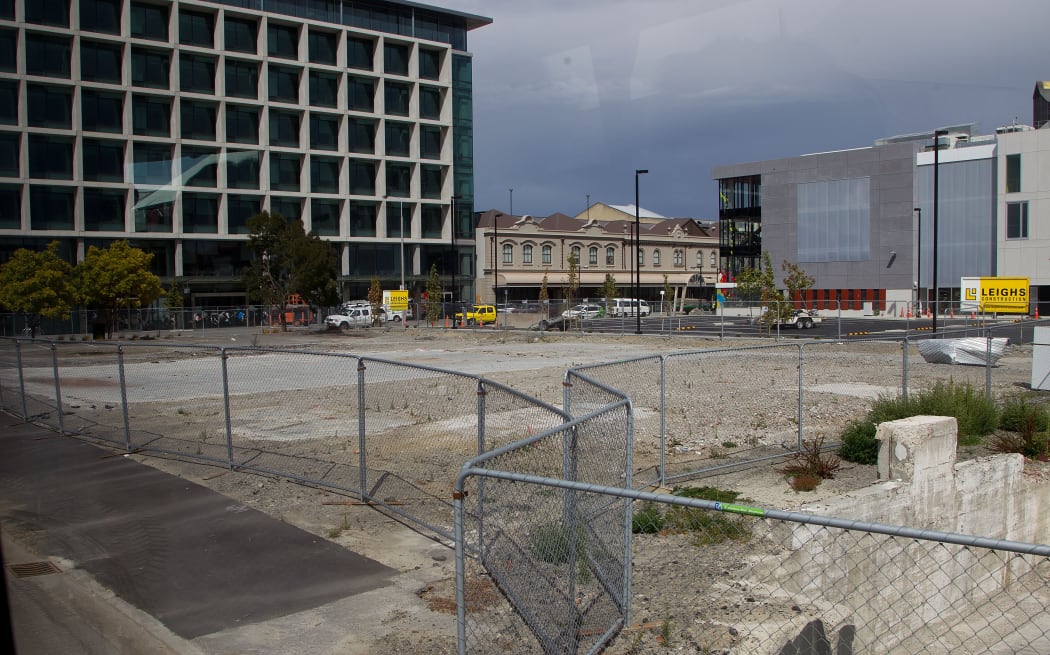 The former site of the CTV building where 115 people lost their lives when it collapsed during the February 22, 2011 earthquake sits empty.