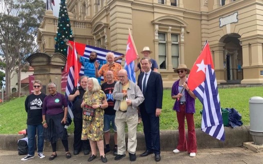 West Papua flag raising event takes place in New South Wales, Australia.
It was attended by two Green MPs plus a former Green Senator.