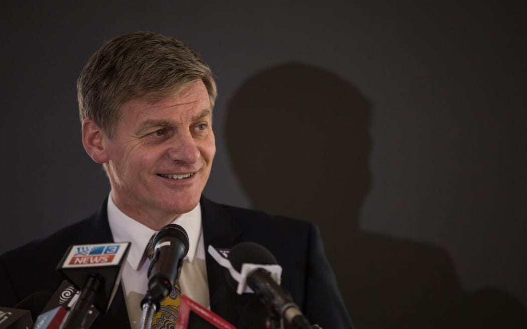 Bill English was all smiles at today's media lock-up.