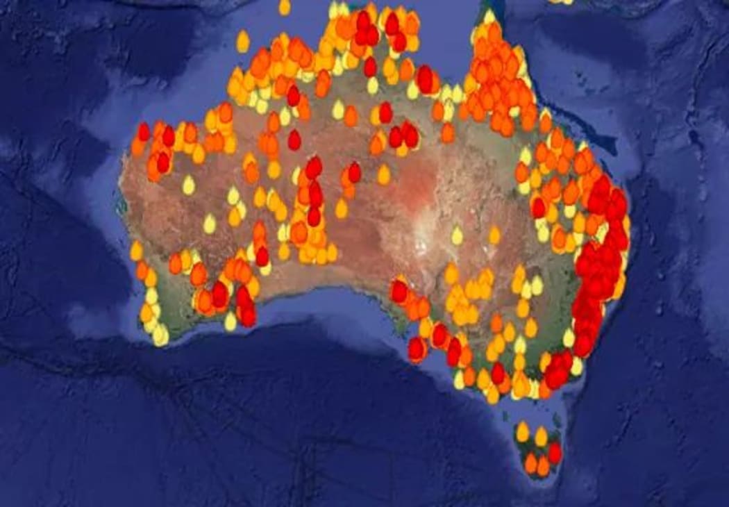 Fires burning in Australia