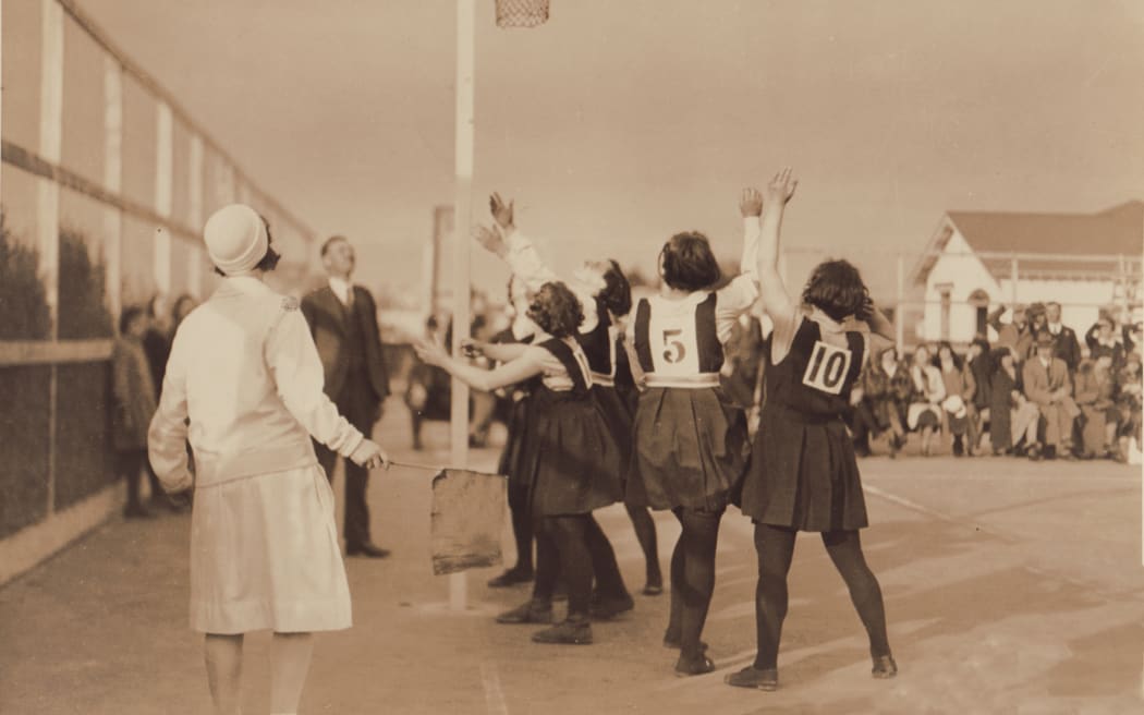 Netball being played in New Zealand in 1932.