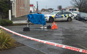 The scene where a fatal stabbing happened in Greymouth early this morning.