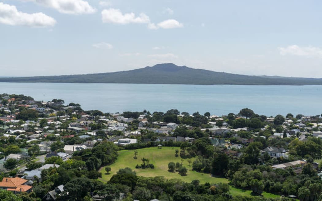 An image of Auckland looking out at Rangitoto Island