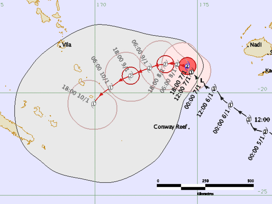 Map tracking Cyclone Ula