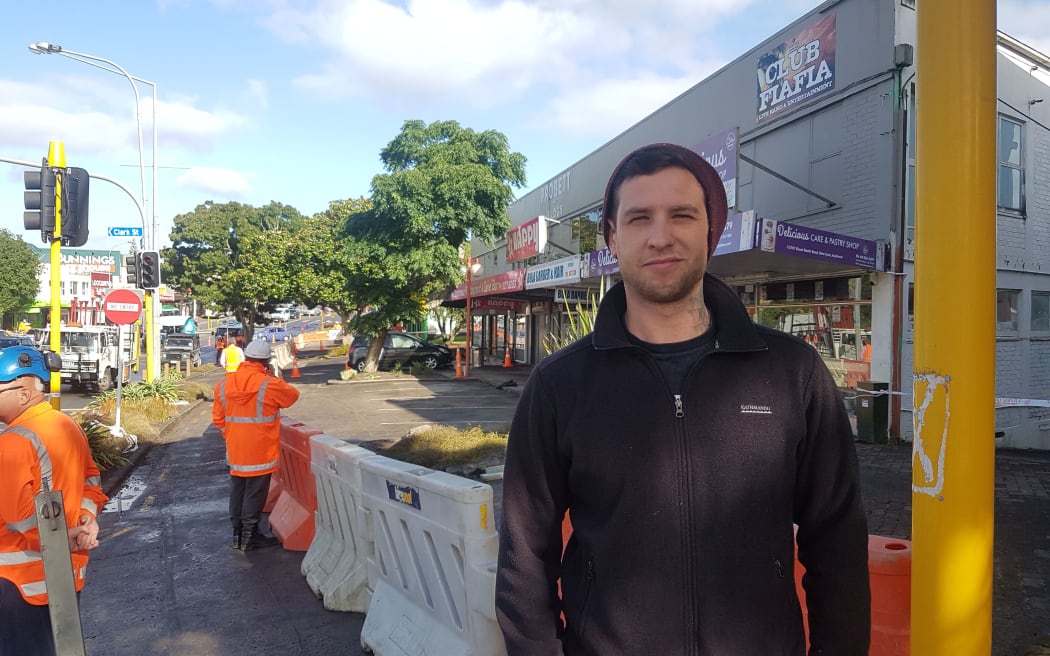 New Lynn resident Josh Parbery escaped his flat with his pet rabbit Weenie as it flooded.