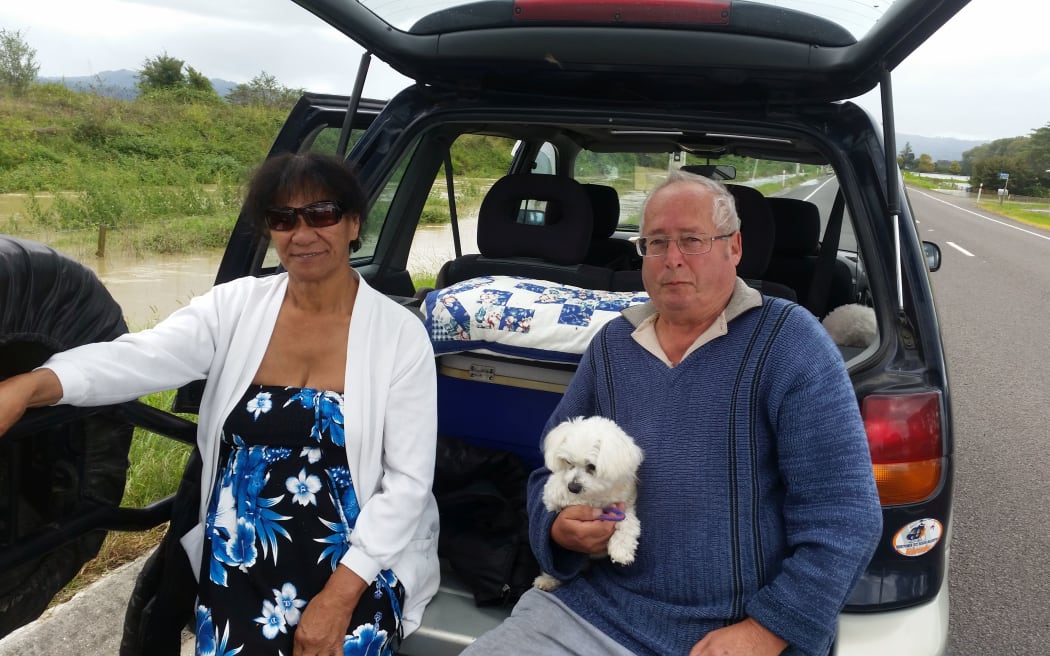 Evacuated Edgecumbe couple Brian Simmons and Patience Raki.