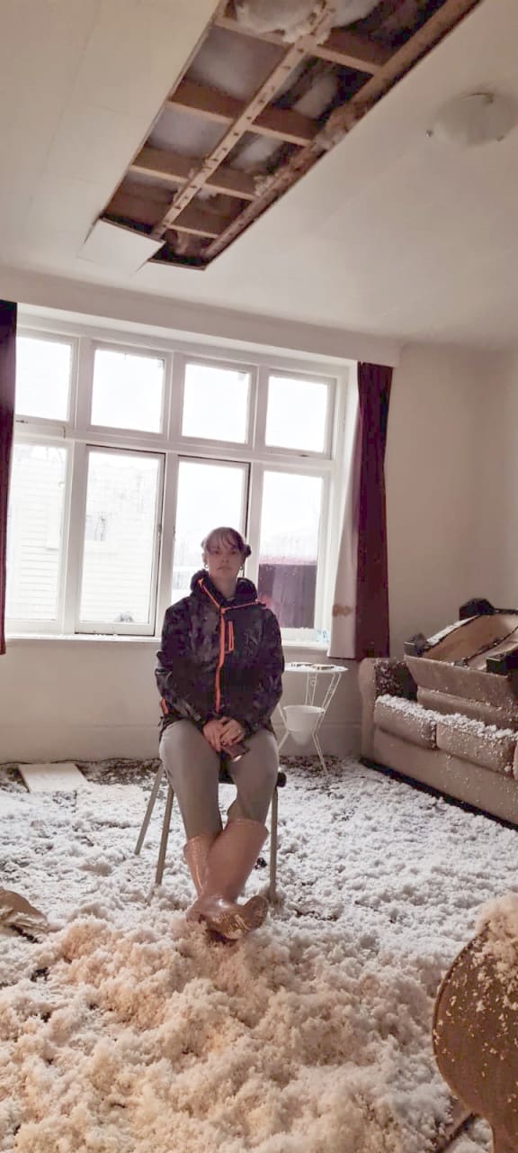 Rhianna Sweetman's Weraroa Road home was damaged in Friday's tornado.