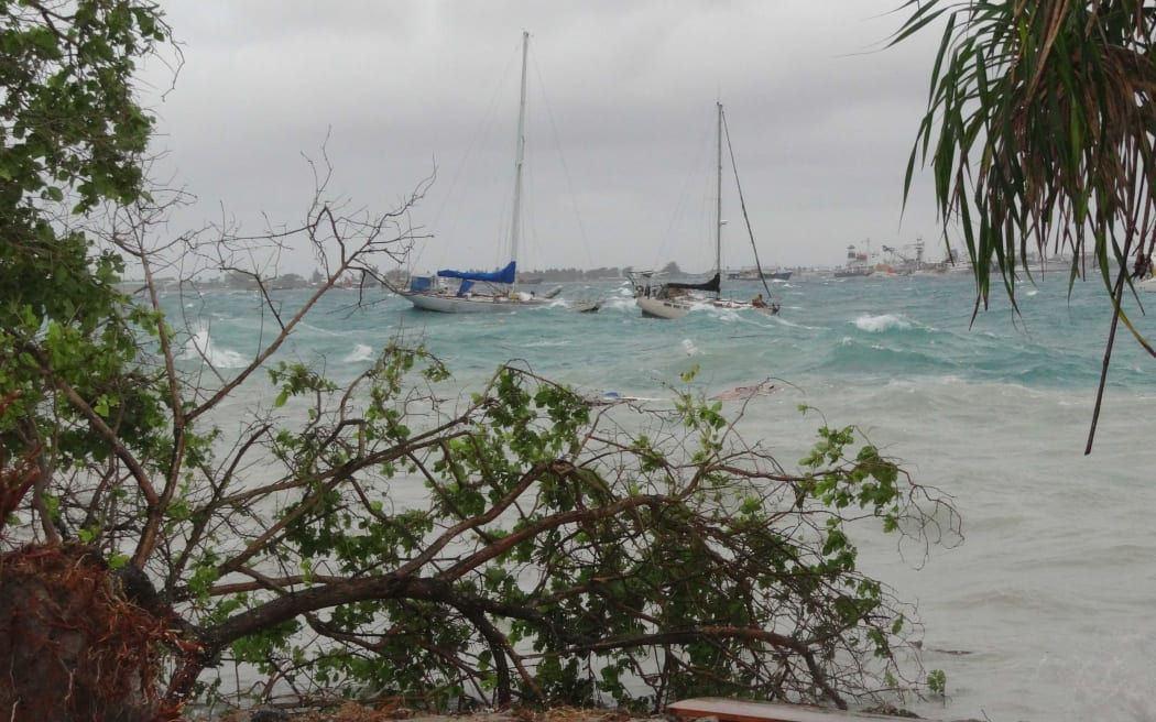 Nearly two months of westerly winds has turned Majuro's normally placid lagoon into a turbulent cauldron of waves.