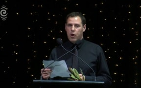 Marshall Smith presents the APRA Best Original Music In A Feature Film Award To Tim Prebble