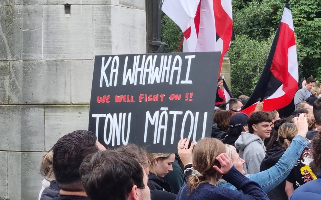 Hundreds turned out to protest against the government's policies, at Ōtautahi's Bridge of Remembrance, in what has been described as National Māori Action Day on 5 December, 2023.