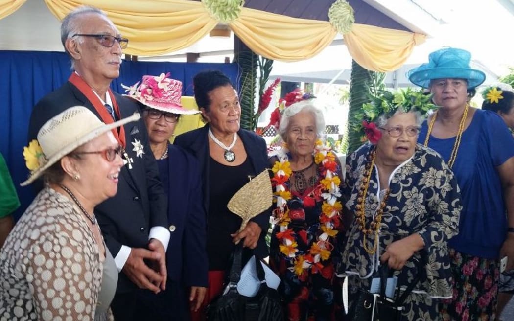Sir Toke is congratulated by family and friends