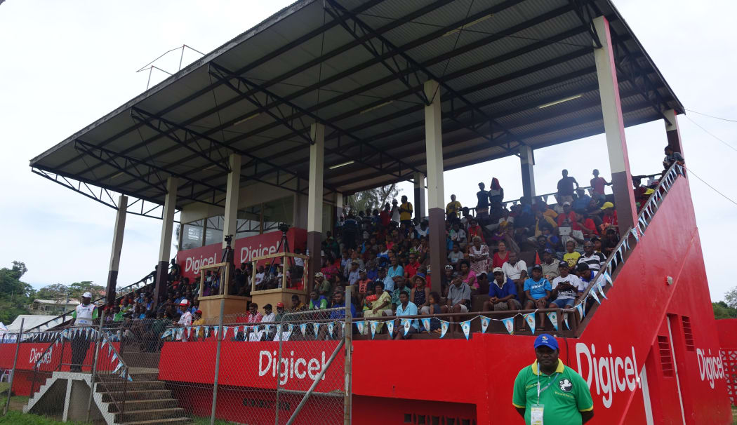 A packed stand at Port Vila Stadium