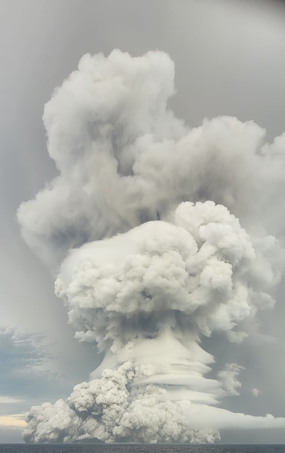 Hunga-Tonga-Hunga-Ha'apai underwater volcano on January 15, 2022