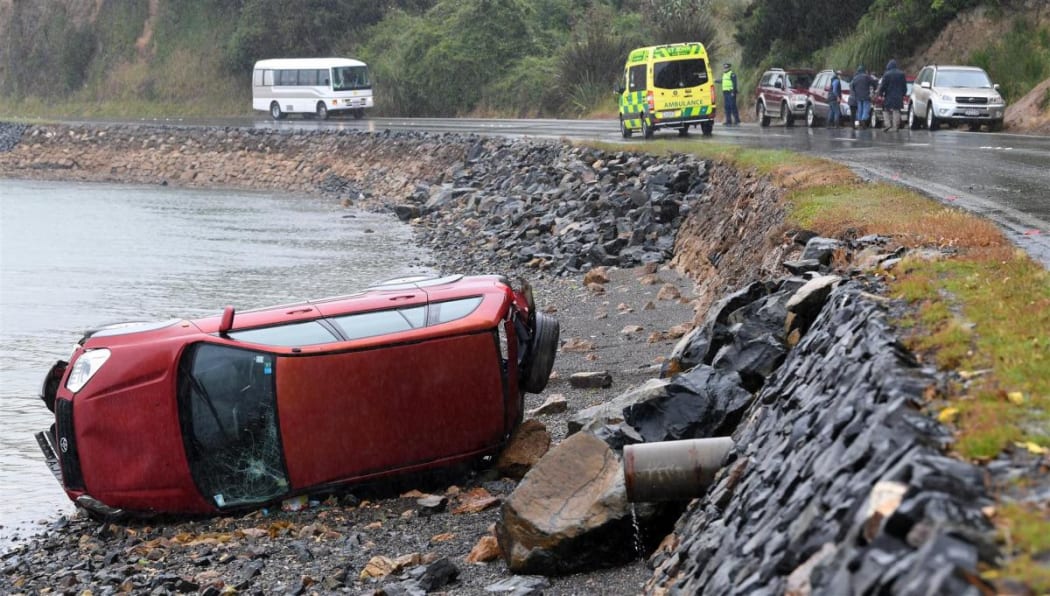 The car had four occupants, including two toddlers.