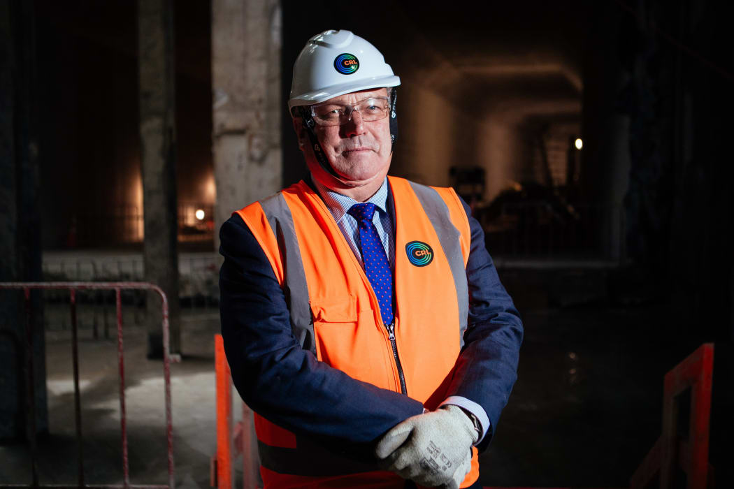 Breakthrough  ceremony held for the Bill Cashmore at the tunnel breakthrough for the Commercial Bay site, Downtown Auckland.breakthrough of the tunnels for Auckland City Rail Link tunnel construction. Auckland Deputy Mayor