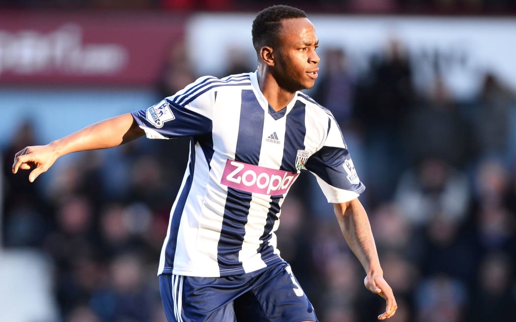 West Brom's Saido Berahino celebrates a goal.