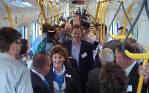 Auckland Transport is hoping for a steady rise in patronage on the new electric trains following this inaugural VIP trip on Sunday.