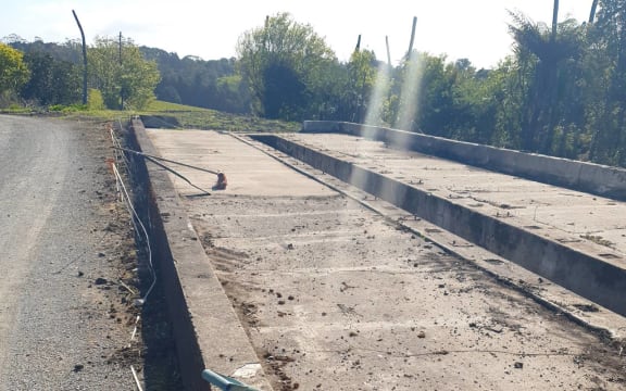 Foundations of the former Ōkaihau rail car workshop, prior to excavation by the Twin Coast Cycle Trail Trust.