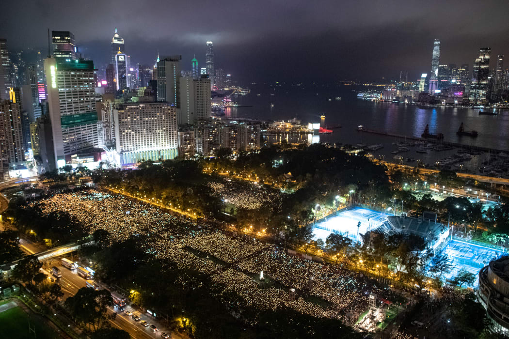 Victoria Park in Hong Kong last year, during the 4 June vigil for the Tiananmen Square Crackdown.