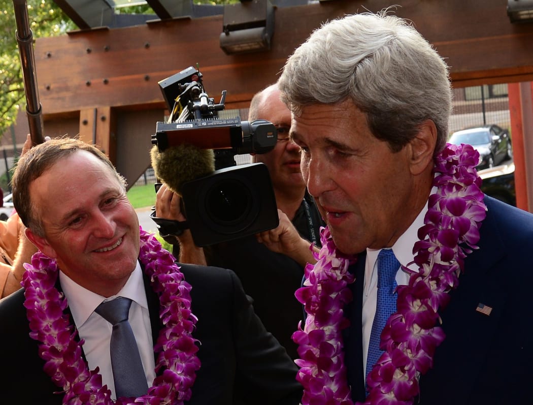US Secretary of State John Kerry and Prime Minister John Key in Washington.