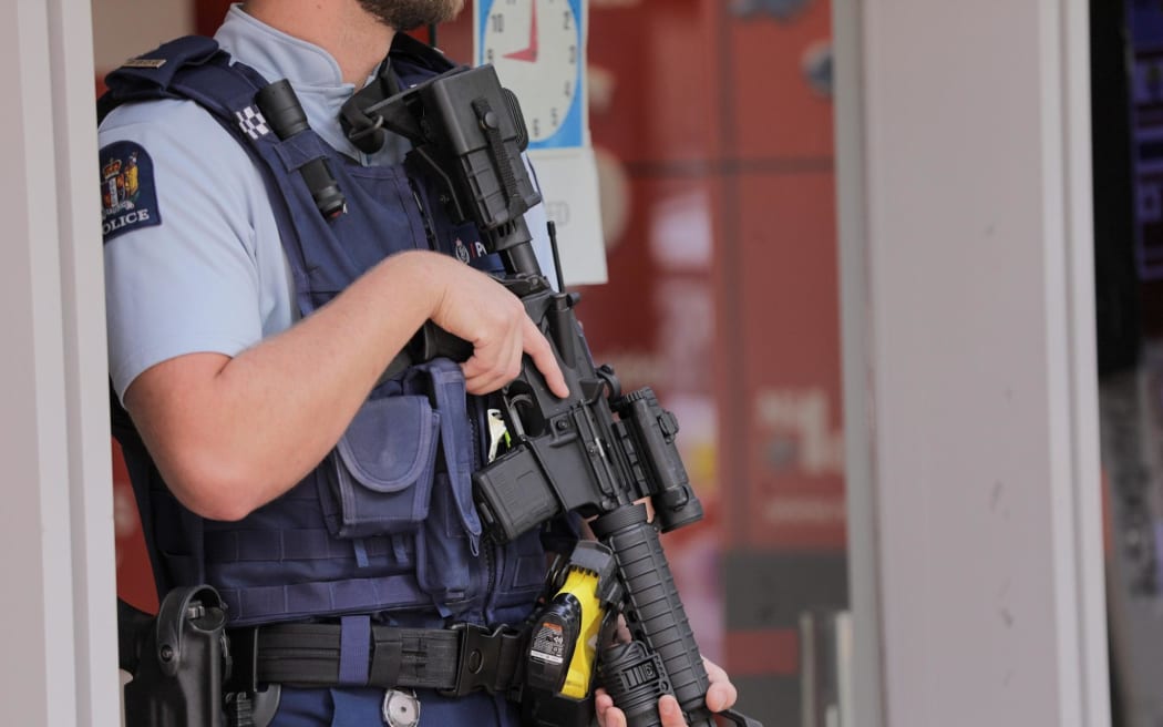 Armed police in Wellington. Generic image of armed police.