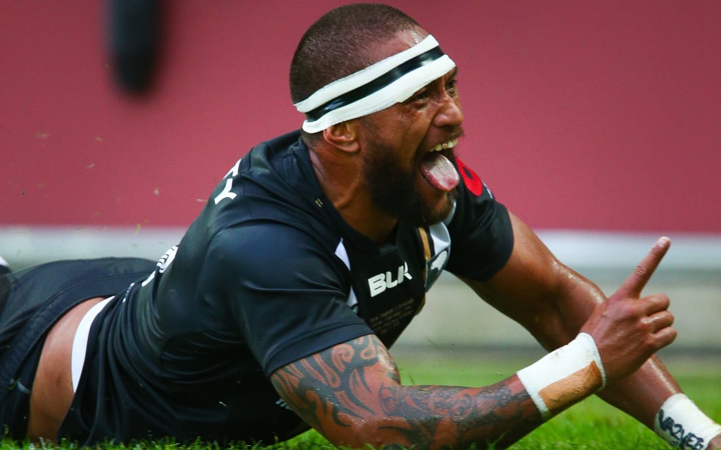 Manu Vatuvei celebrates an Anzac test try