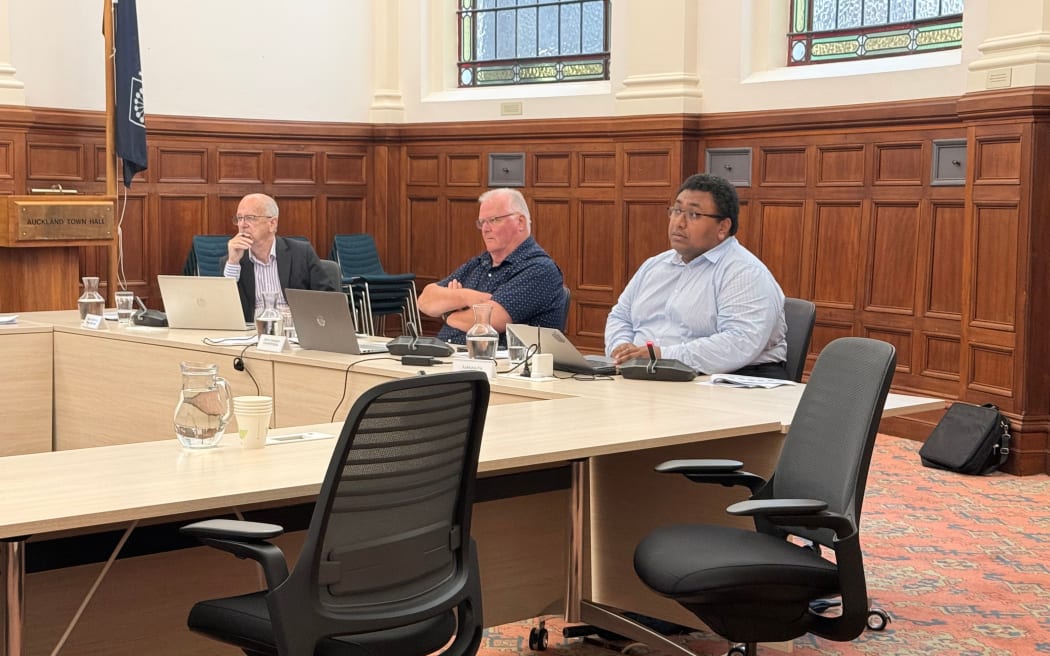 The Auckland District Licensing Committee with chair Gavin Campbell, centre. (Torika Tokalau/Stuff)