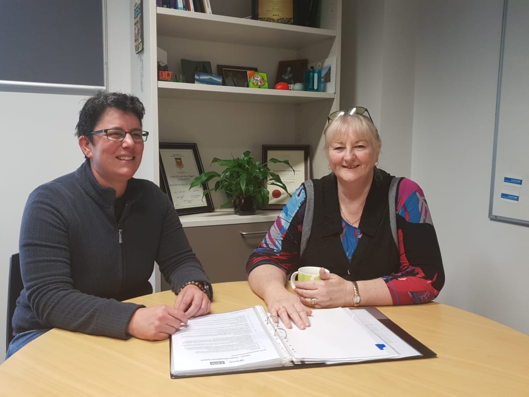 Head of Health at Whitireia and WelTec Carmel Haggerty with Fiona Beals, who is also from the institute.