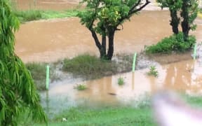 Flooding along the Kings Highway in Savu Savu on Vanua Levu, Fiji.