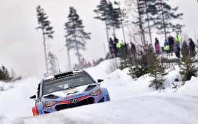 Hayden Paddon in Rally Sweden 2015.