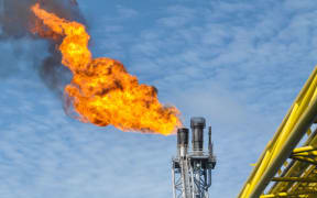 Gas burn or flare burn, offshore oil rig