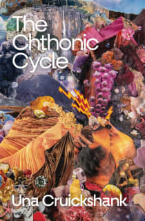 The cover of The Chthonic Cycle shows a colourful collage.