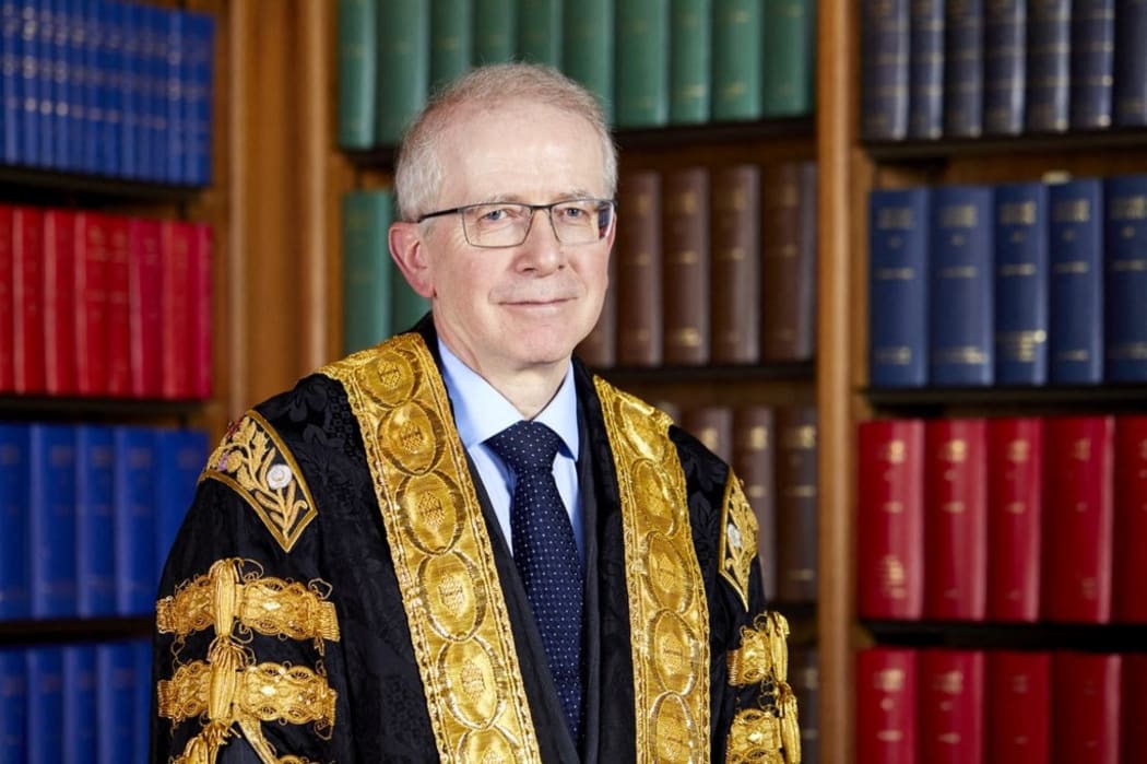 A handout picture released by the UK Supreme Court on January 13, 2020 shows new President of the Supreme Court Robert Reed, Lord Reed of Allermuir, during his swearing in at the Supreme Court in London on January 13, 2020.
