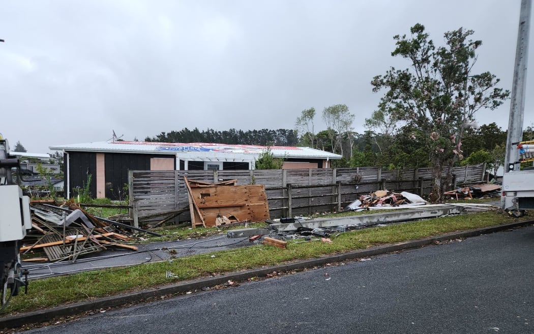 Debris on Old Waipu Road.