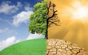 Climate change, conceptual illustration. (Photo by VICTOR de SCHWANBERG/SCIENCE PHO / VSC / Science Photo Library via AFP)