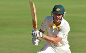 Australia's Shaun Marsh plays a shot.