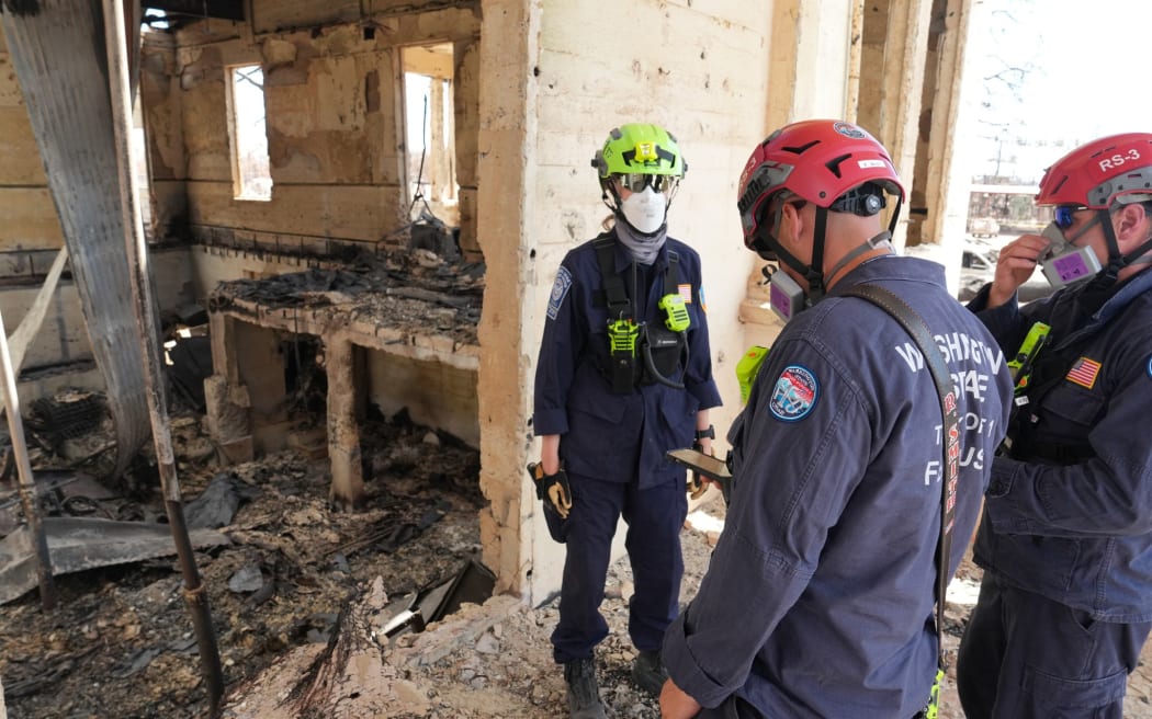 Lahaina, Hawaii (Aug. 14, 2023) - FEMA Urban Search and Rescue teams, Washington Task Force 1 and Nevada Task Force 1, continue Maui Wildfire response.