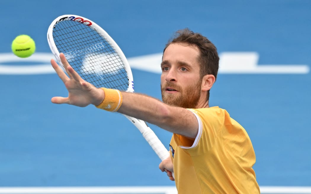 France's Constant Lestienne during the first round singles at the ASB Classic.