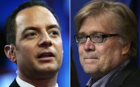 Republican National Convention chairman Reince Priebus, left, and Donald Trump's campaign CEO Stephen K Bannon.