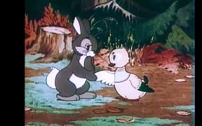 A duck and a rabbit make friends Lisa Crawley's 'See Me Soon' video