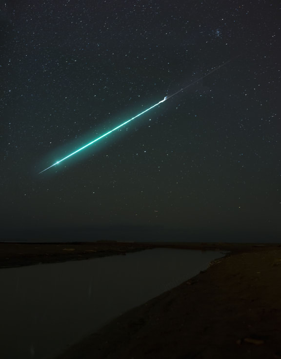 The meteor streaking across the sky was photographed by Jono Matla in Waikanae.