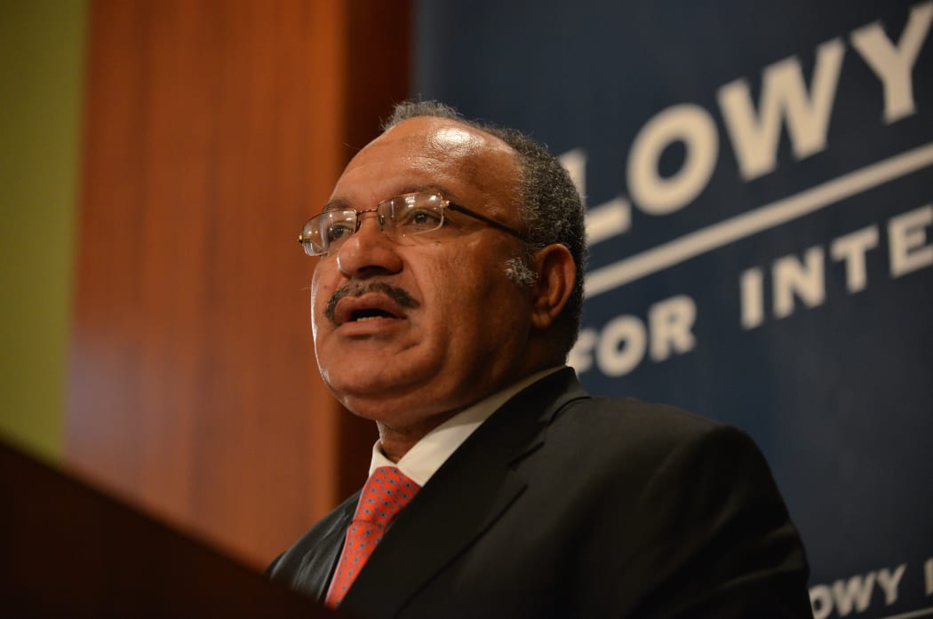 Papua New Guinea Prime Minister Peter O'Neill gives a talk at the Lowy Institute in Sydney on May 14, 2015