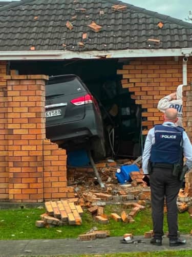 A SUV crashed into a house in the Palmerston North suburb of Highbury.