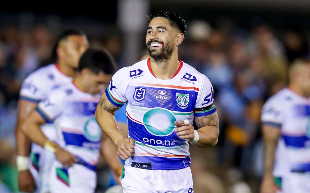 Shaun Johnson smiles. Cronulla Sharks v One NZ Warriors. NRL Rugby League, PointsBet Stadium, NSW, Australia, Saturday 31st August 2024, Copyright Photo: David Neilson / www.photosport.nz