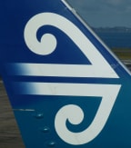 The Air New Zealand koru symbol.
