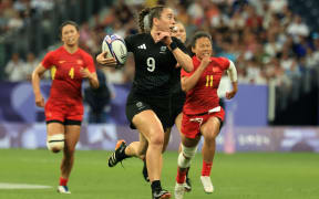Jazmin Felix-Hotham in action for the Black Ferns Sevens in their Olympic quarter-final against China.