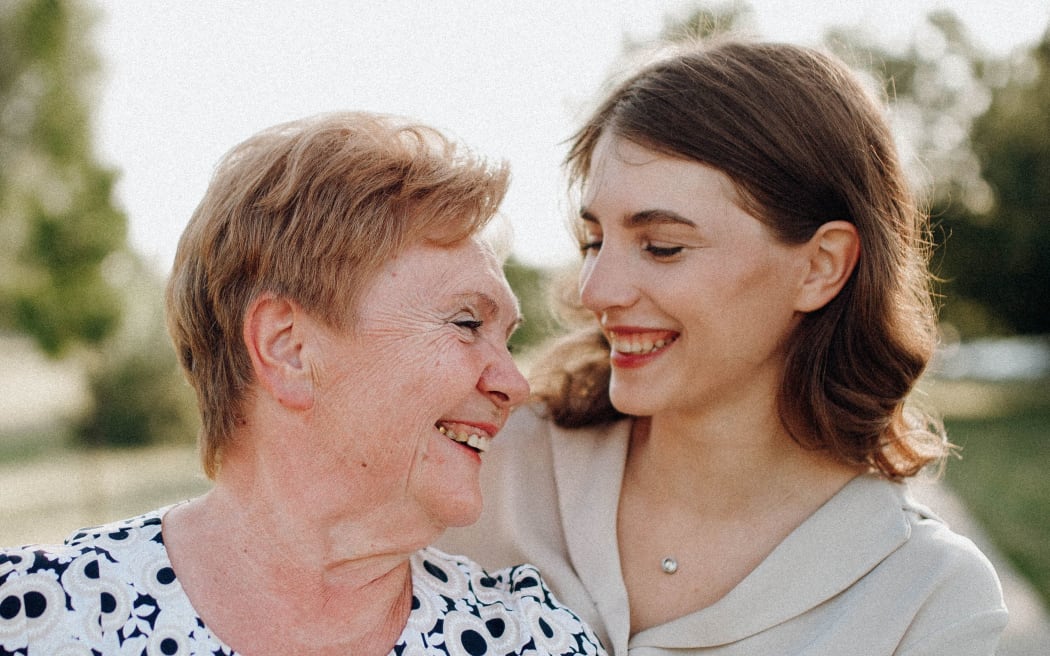 mother and adult daughter