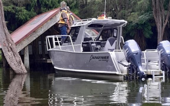 The flooded Lake Waikaremoana Great Walk.