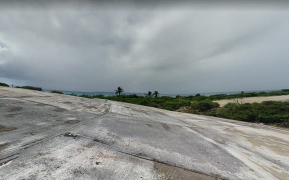 The nuclear waste dome caps the site of a 1952 hydrogen bomb test site.